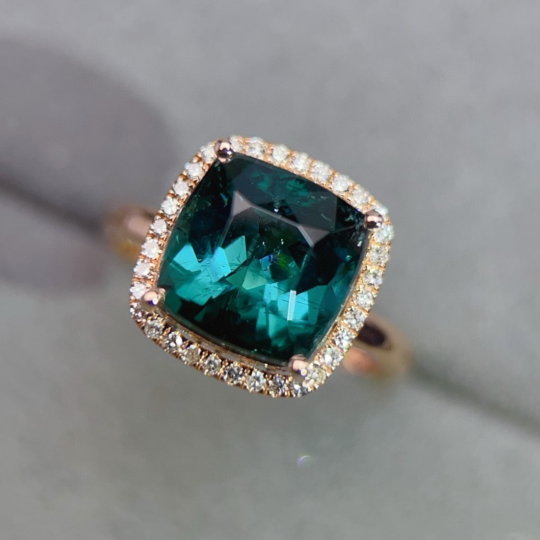 14k Gold 5.13 Ctw Natural Tourmaline & Diamond Ring - 6