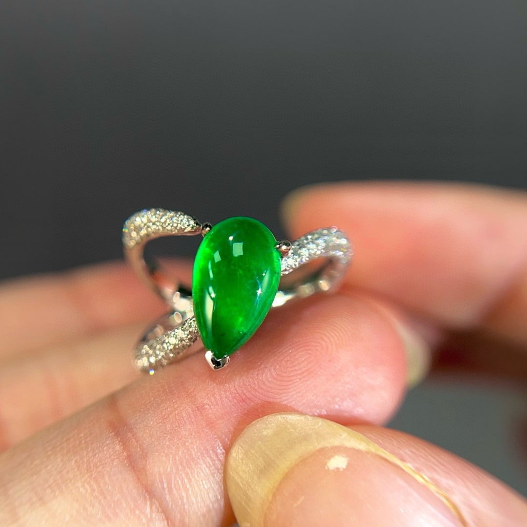 14k Gold 3.03 Ctw Vivid Green Natural Emerald & Diamond Ring - 2