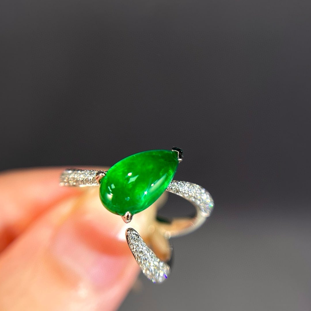 14k Gold 3.03 Ctw Vivid Green Natural Emerald & Diamond Ring - 4