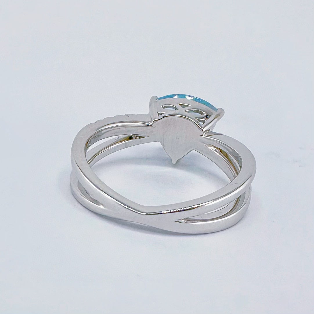 14k Gold 2.01 Ctw Natural Aquamarine & Diamond Ring - 2