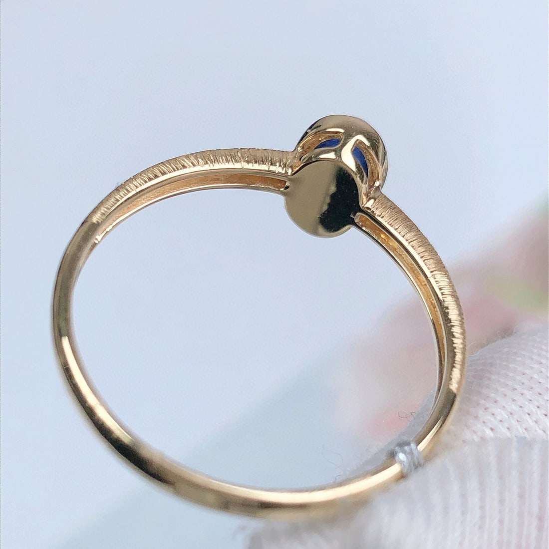 14k Gold 0.75 Ctw Natural Sapphire & Diamond Ring - 7
