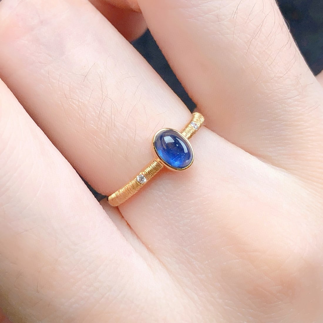 14k Gold 0.75 Ctw Natural Sapphire & Diamond Ring - 8