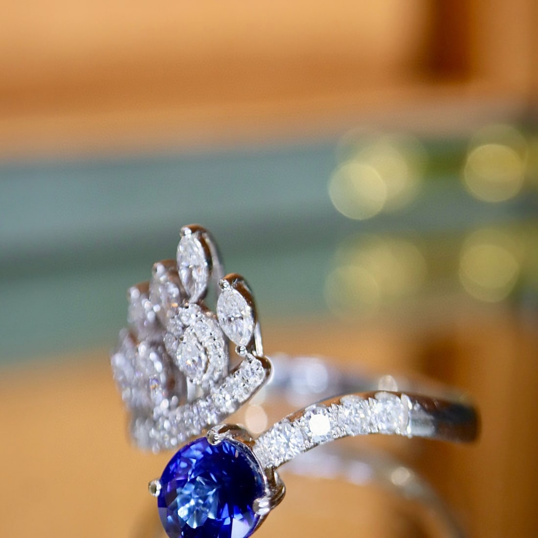 14k Gold 1.50 Ctw Natural Sapphire & Diamond Ring - 3