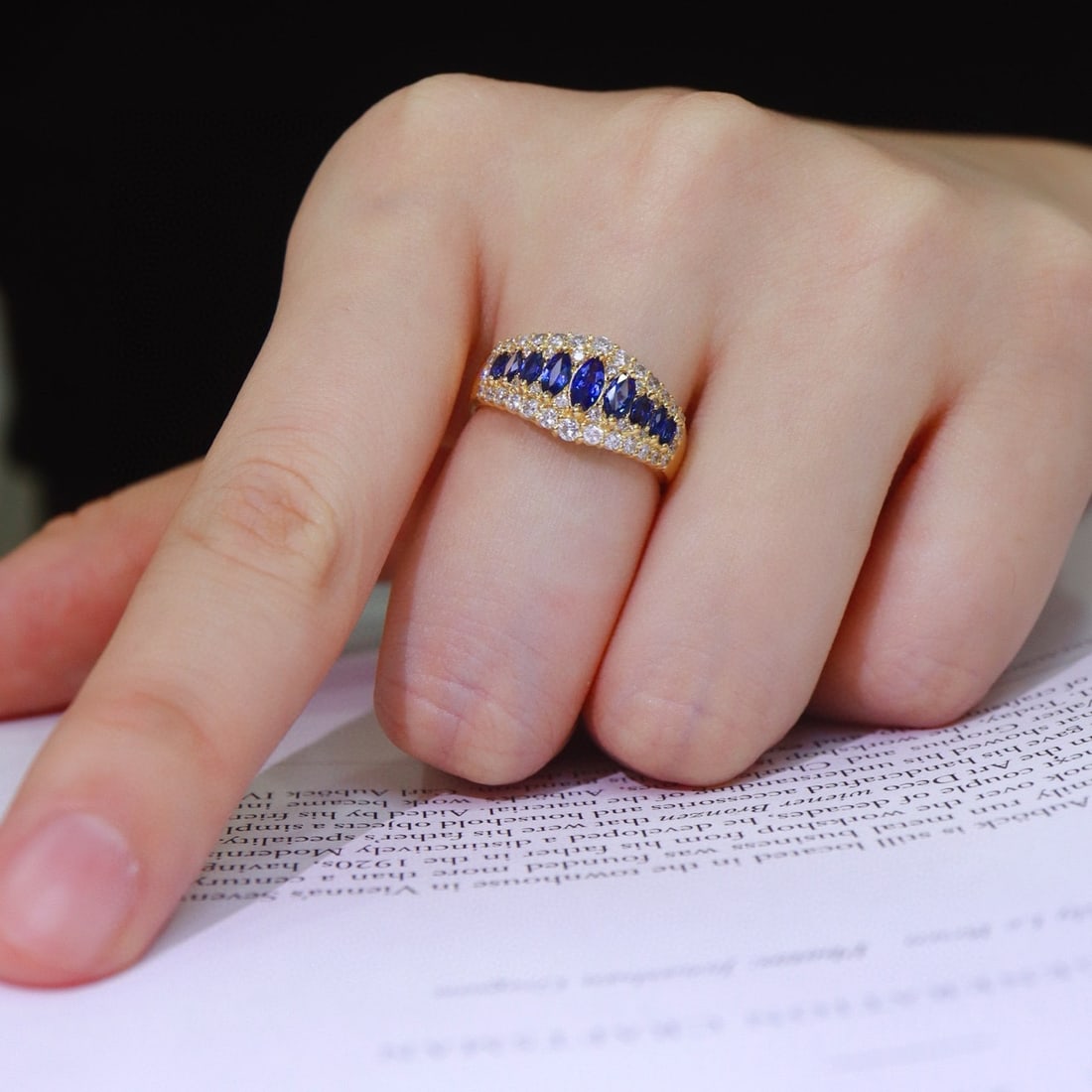 14k Gold 1.4 Ctw Natural Sapphire & Diamond Ring - 3