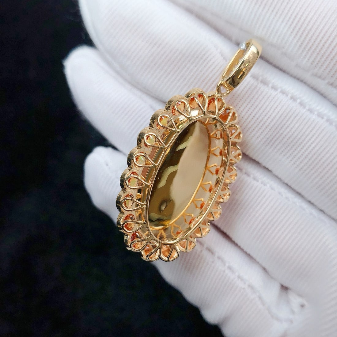 14k Gold 15.05 Ctw Natural Opal & Diamond Pendant( Without Chain ) - 7