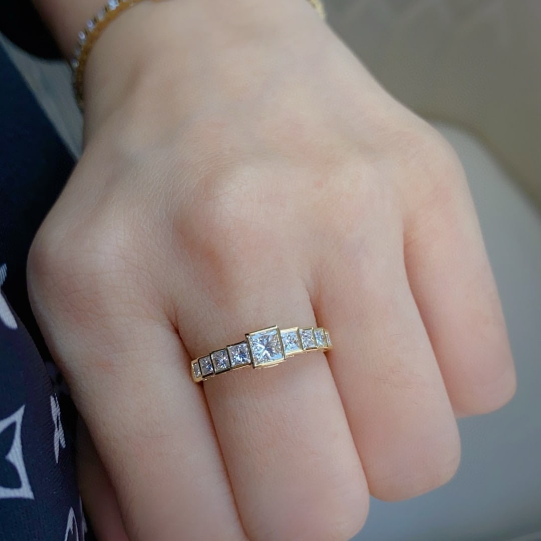 14k Gold 0.50 Ct Natural H Diamond Ring - 6