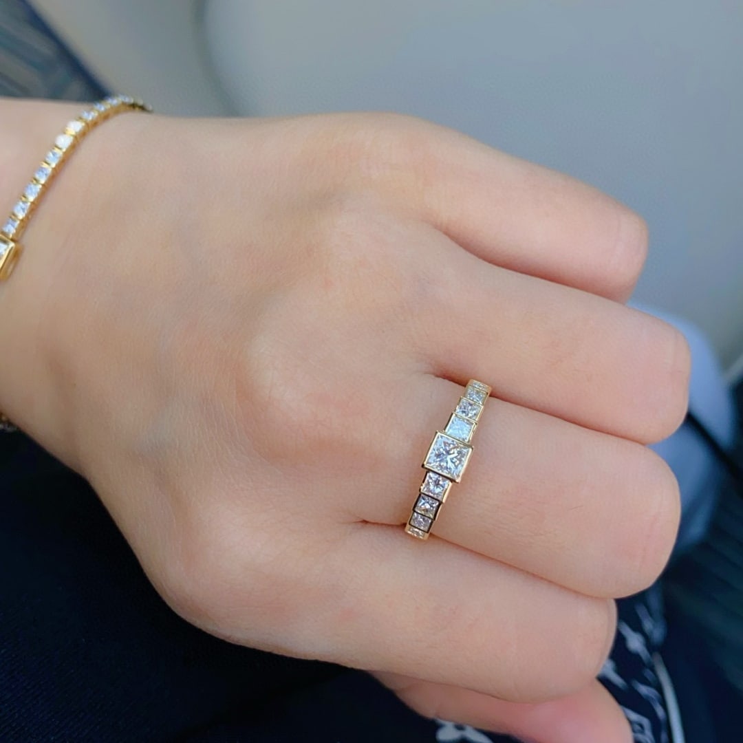 14k Gold 0.50 Ct Natural H Diamond Ring - 7