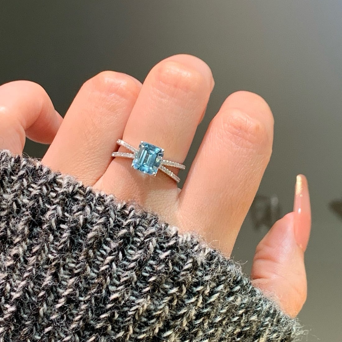 14k Gold 1.93 Ctw Natural Aquamarine & Diamond Ring - 5