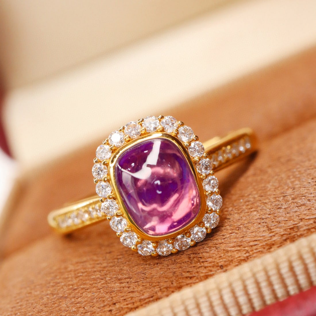 14k Gold 1.64 Ctw Natural Sapphire & Diamond Ring - 4