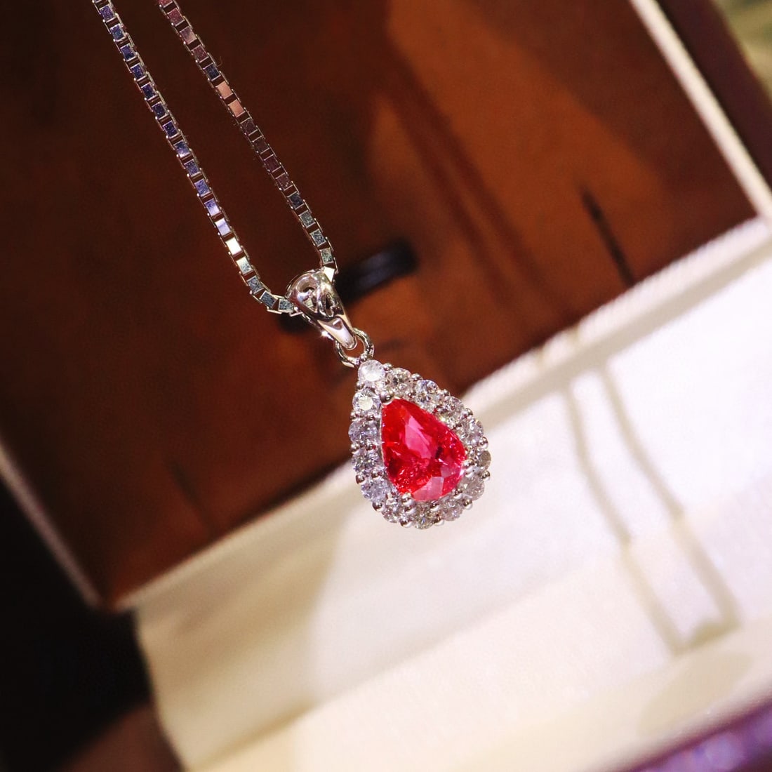 14k Gold 0.92 Ctw Natural Ruby & Diamond Pendant( Without Chain ) - 4