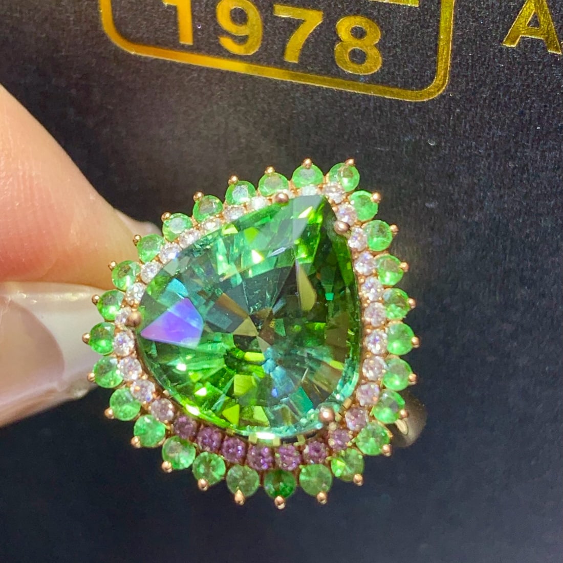 14k Gold 9.0 Ct Natural Tourmaline & Diamond Ring - 3