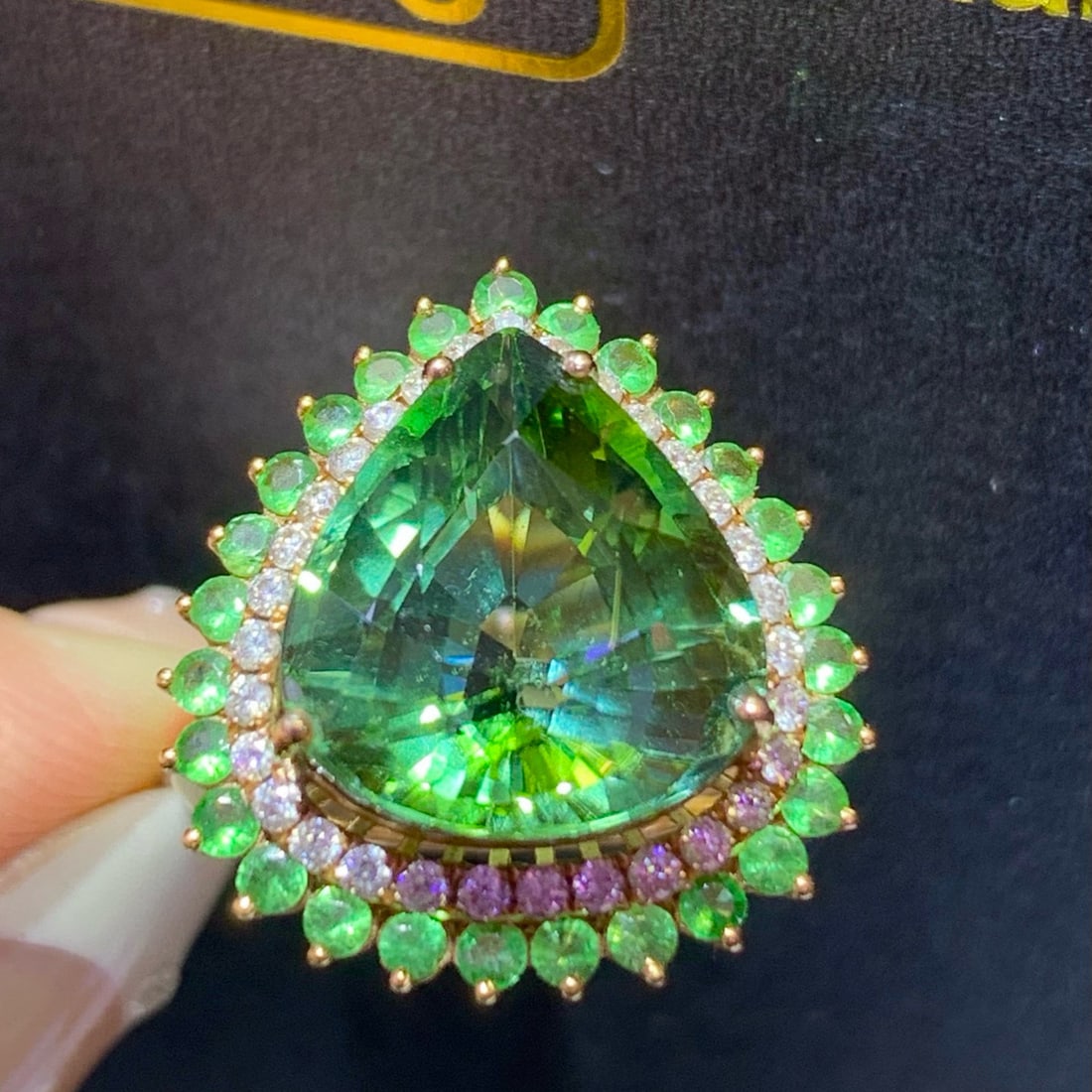 14k Gold 9.0 Ct Natural Tourmaline & Diamond Ring - 6