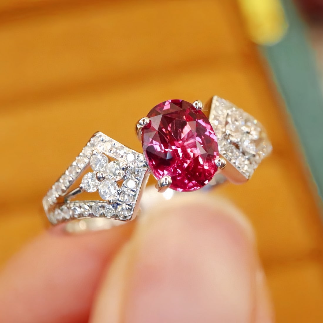 14k Gold 1.29 Ctw Natural Sapphire & Diamond Ring - 3
