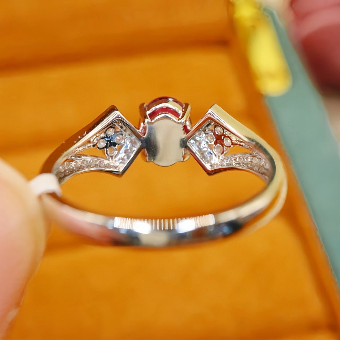 14k Gold 1.29 Ctw Natural Sapphire & Diamond Ring - 4
