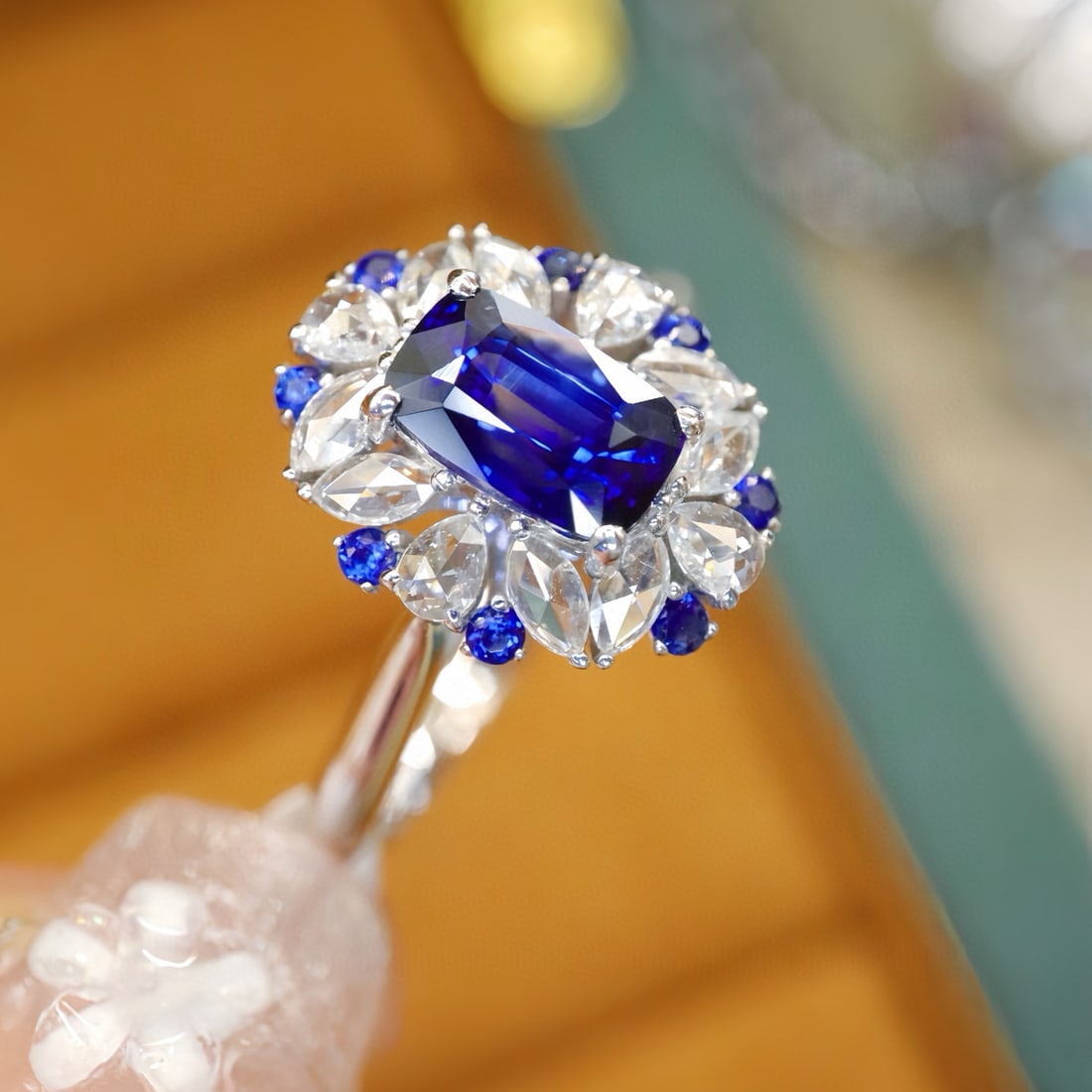 14k Gold 1.37 Ctw Natural Sapphire & Diamond Ring - 2