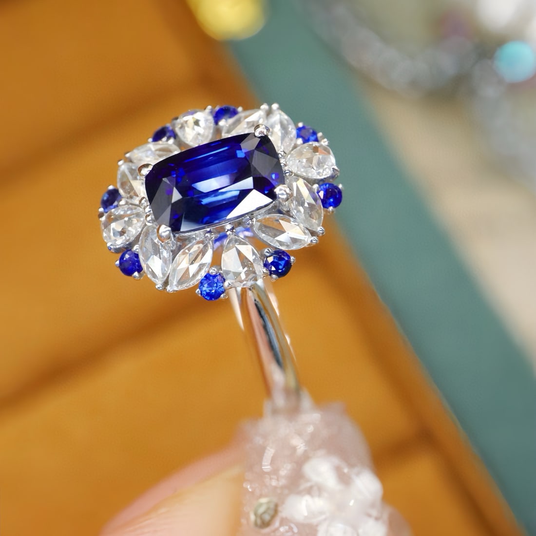 14k Gold 1.37 Ctw Natural Sapphire & Diamond Ring - 3