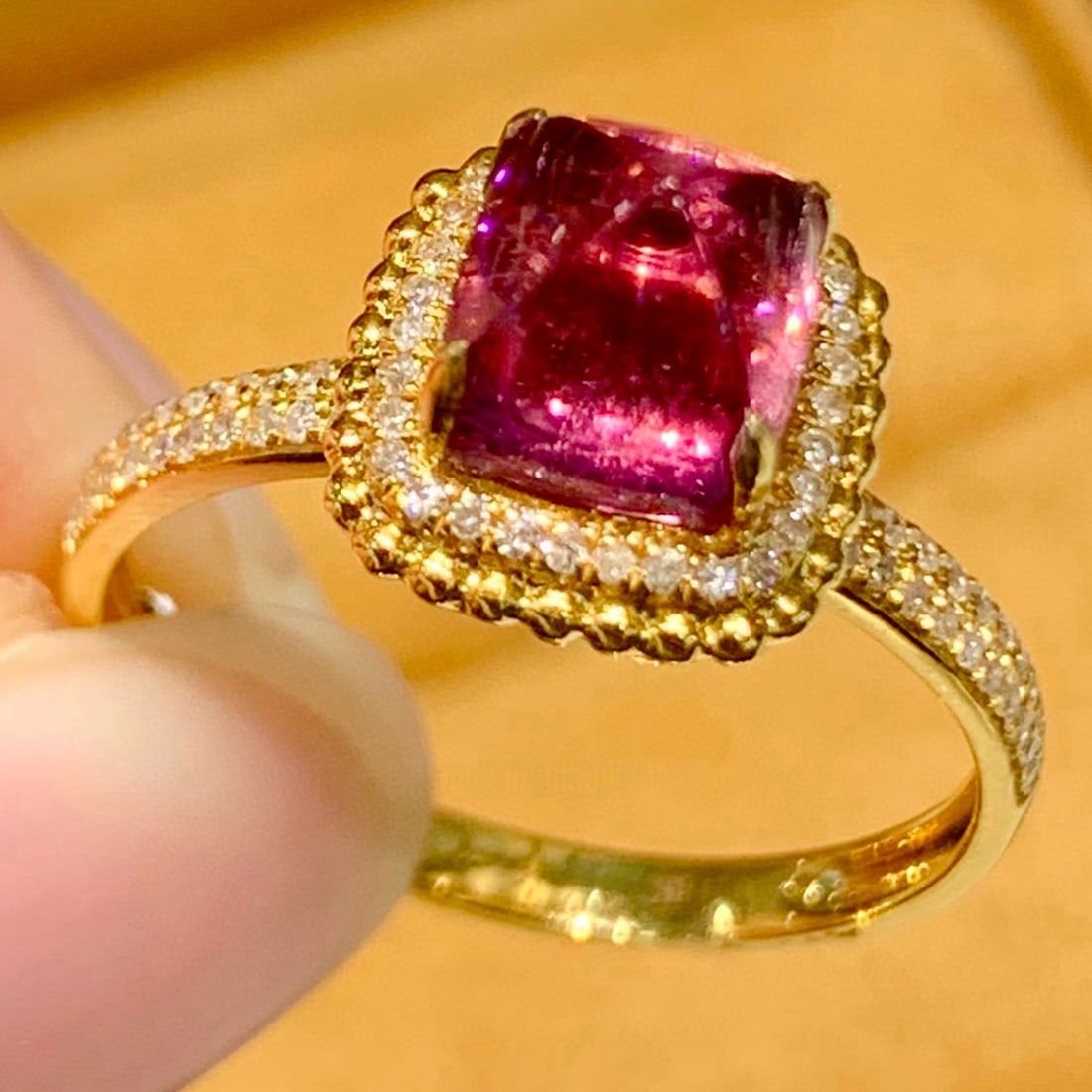 14k Gold 2.15 Ct Natural Tourmaline & Diamond Ring - 4