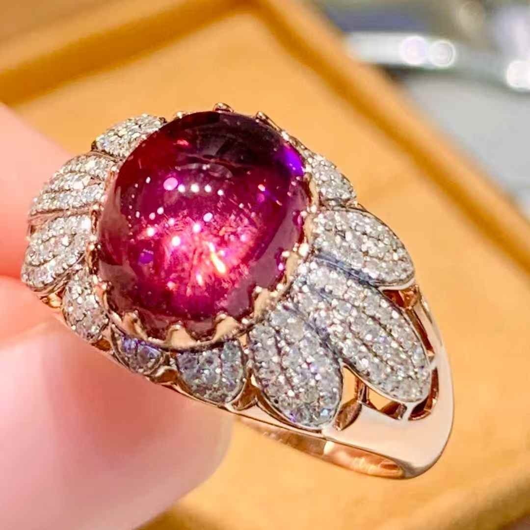 14k Gold 3.05 Ct Natural Tourmaline & Diamond Ring - 3