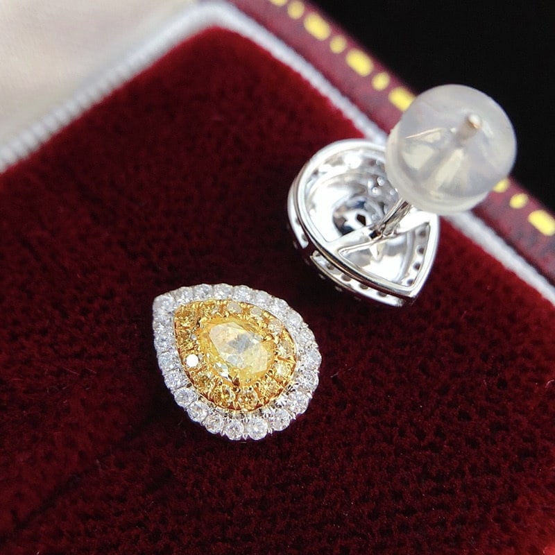 14k Gold 0.5 Ct Natural H Diamond Earrings - 3