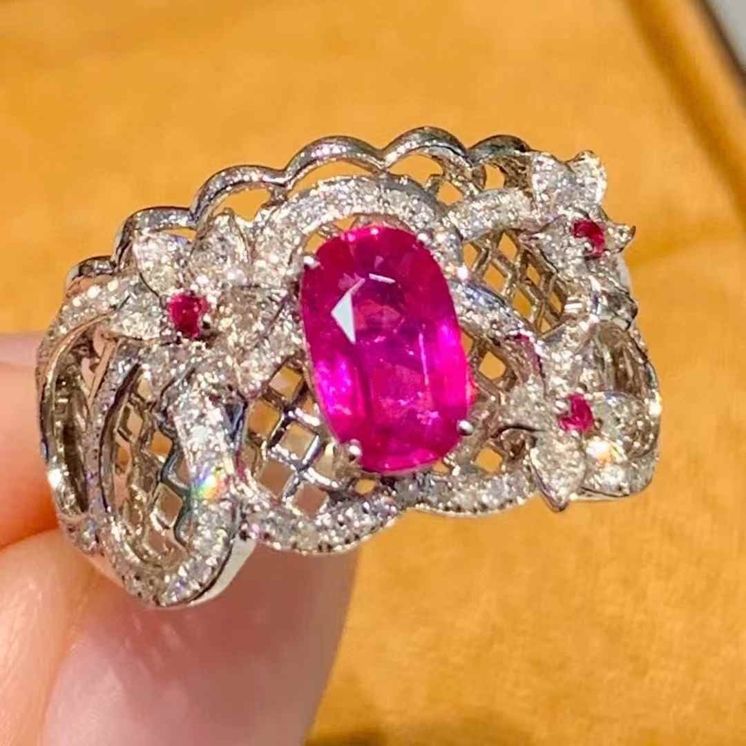 14k Gold 1.25 Ct Natural Ruby & Diamond Ring - 6