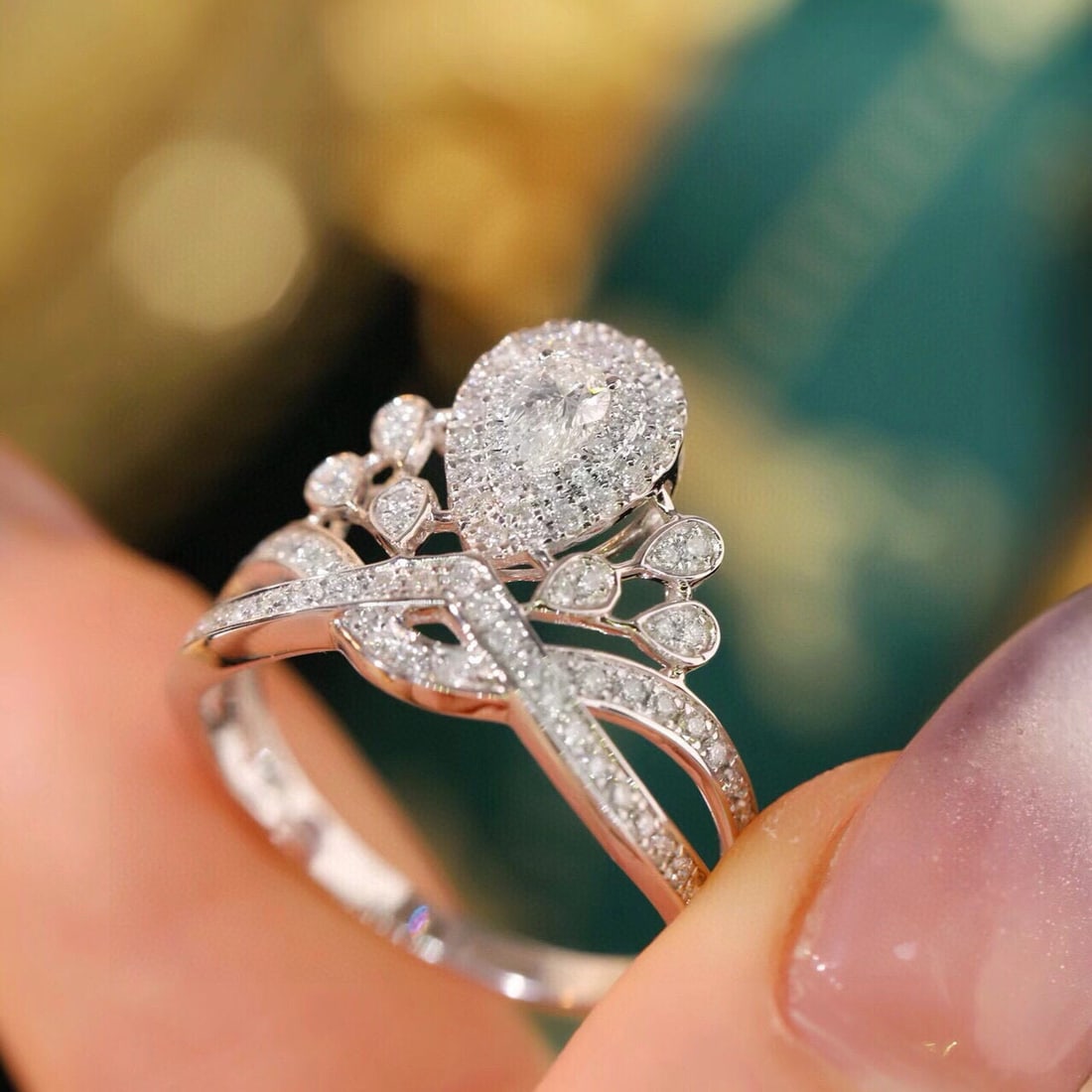 14k Gold 0.60 Ctw Natural H Diamond Ring - 5