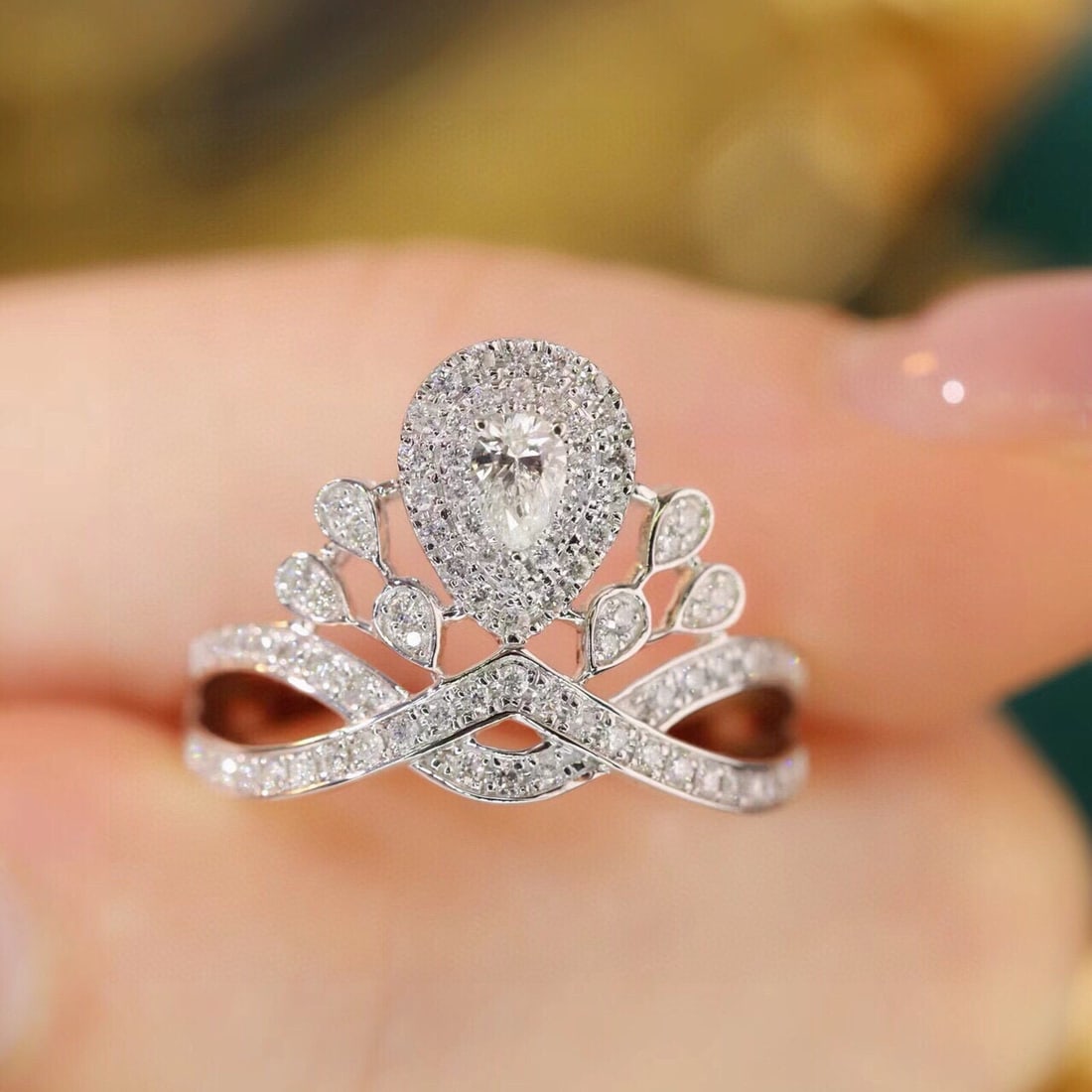 14k Gold 0.60 Ctw Natural H Diamond Ring - 6