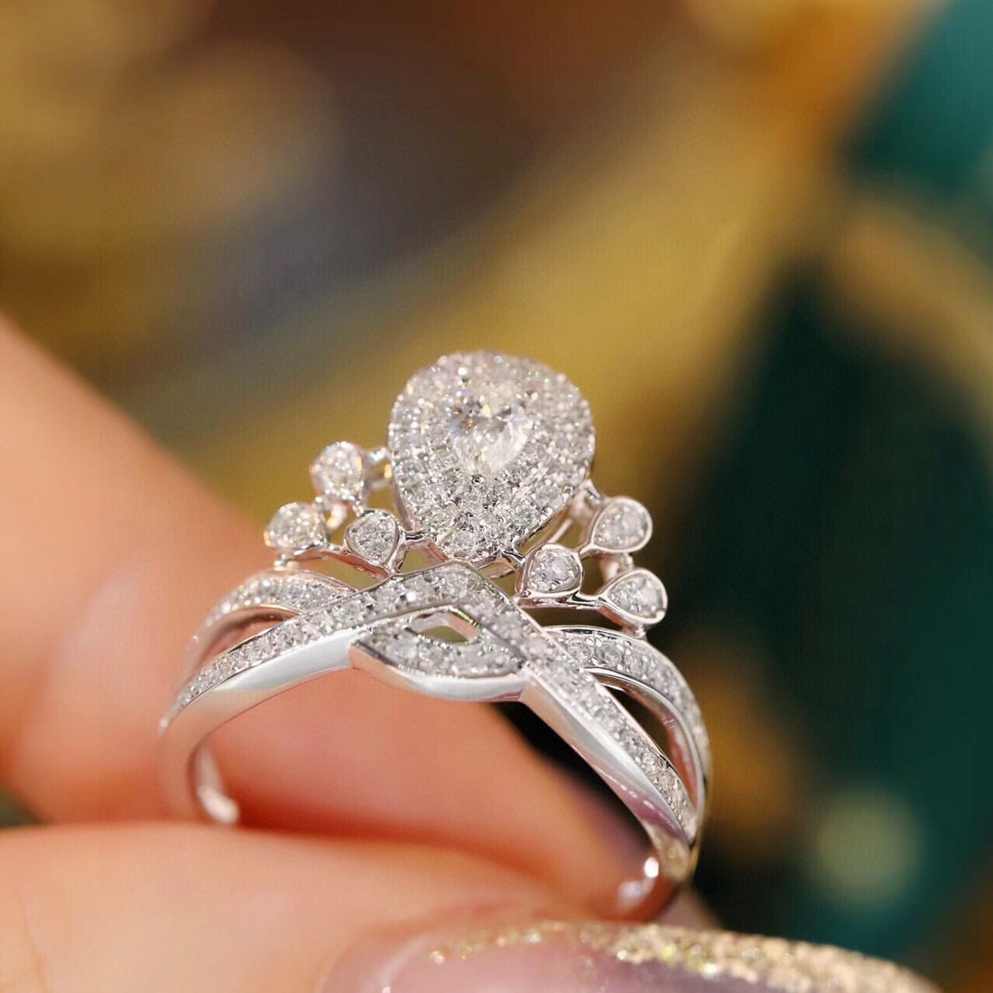 14k Gold 0.60 Ctw Natural H Diamond Ring - 7