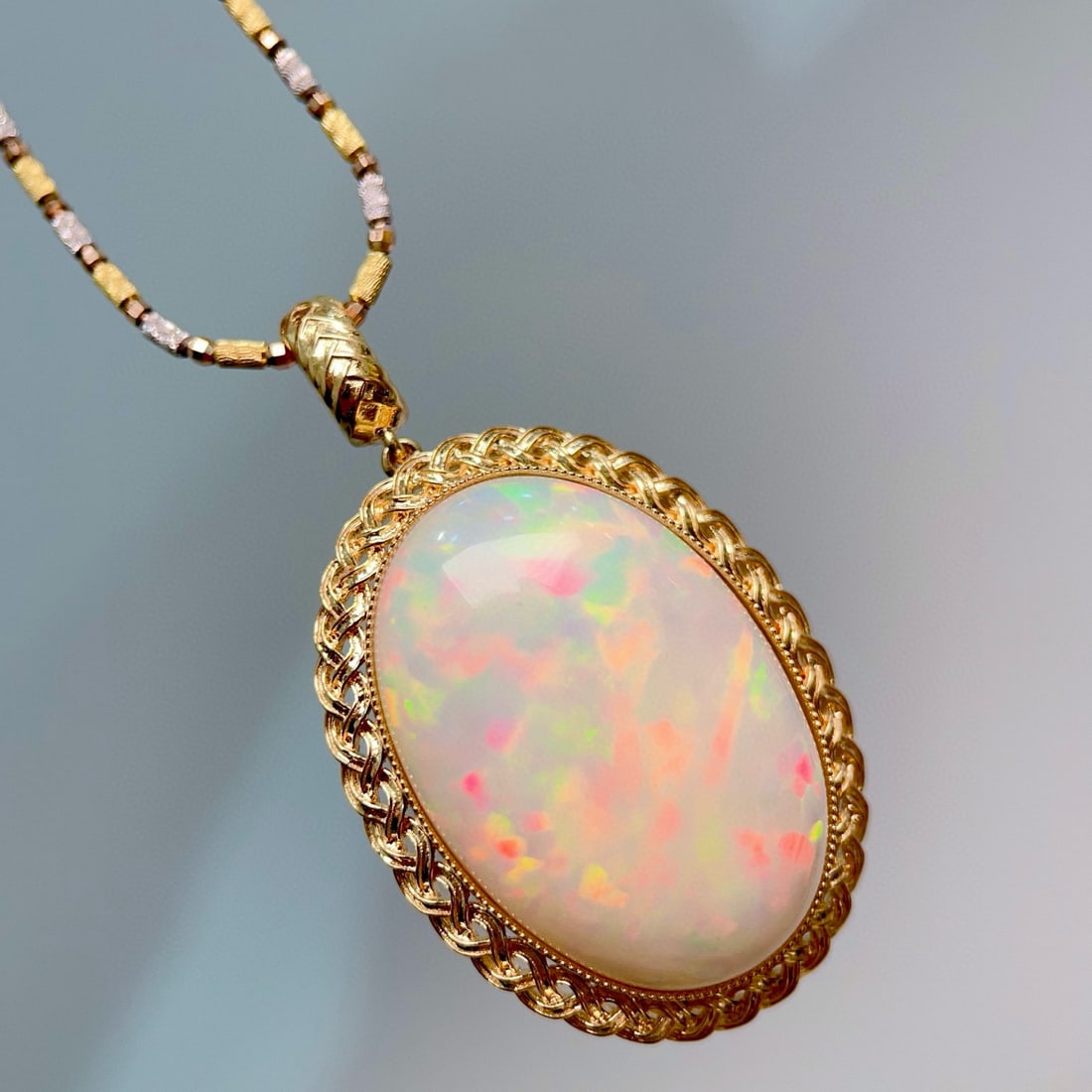 14k Gold 30.32 Ct Natural Opal Pendant( Without Chain ) - 2