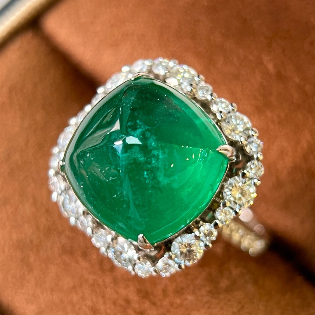 14k Gold 11.84 Ctw Natural Emerald & Diamond Ring/pendant( Without Chain ) - 2
