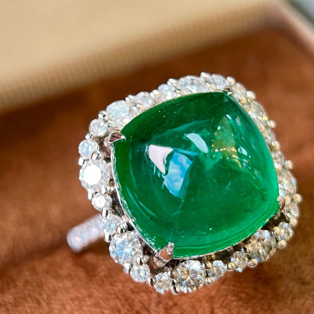 14k Gold 11.84 Ctw Natural Emerald & Diamond Ring/pendant( Without Chain ) - 4