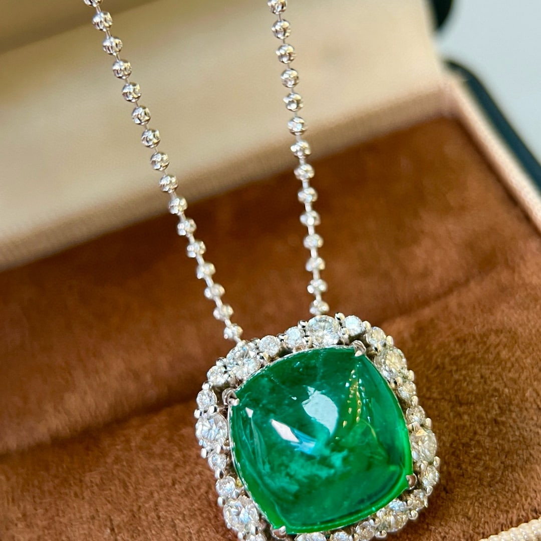 14k Gold 11.84 Ctw Natural Emerald & Diamond Ring/pendant( Without Chain ) - 5