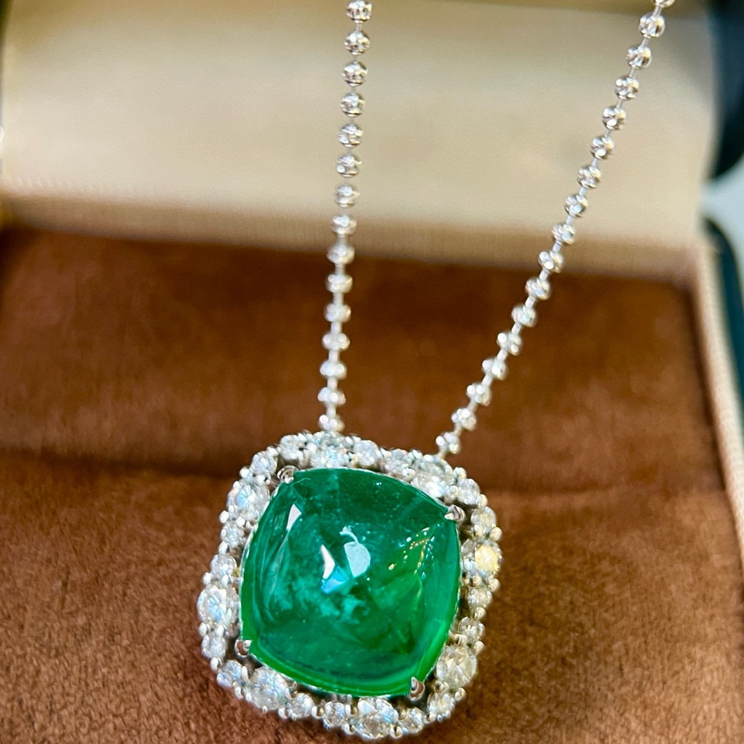 14k Gold 11.84 Ctw Natural Emerald & Diamond Ring/pendant( Without Chain ) - 6