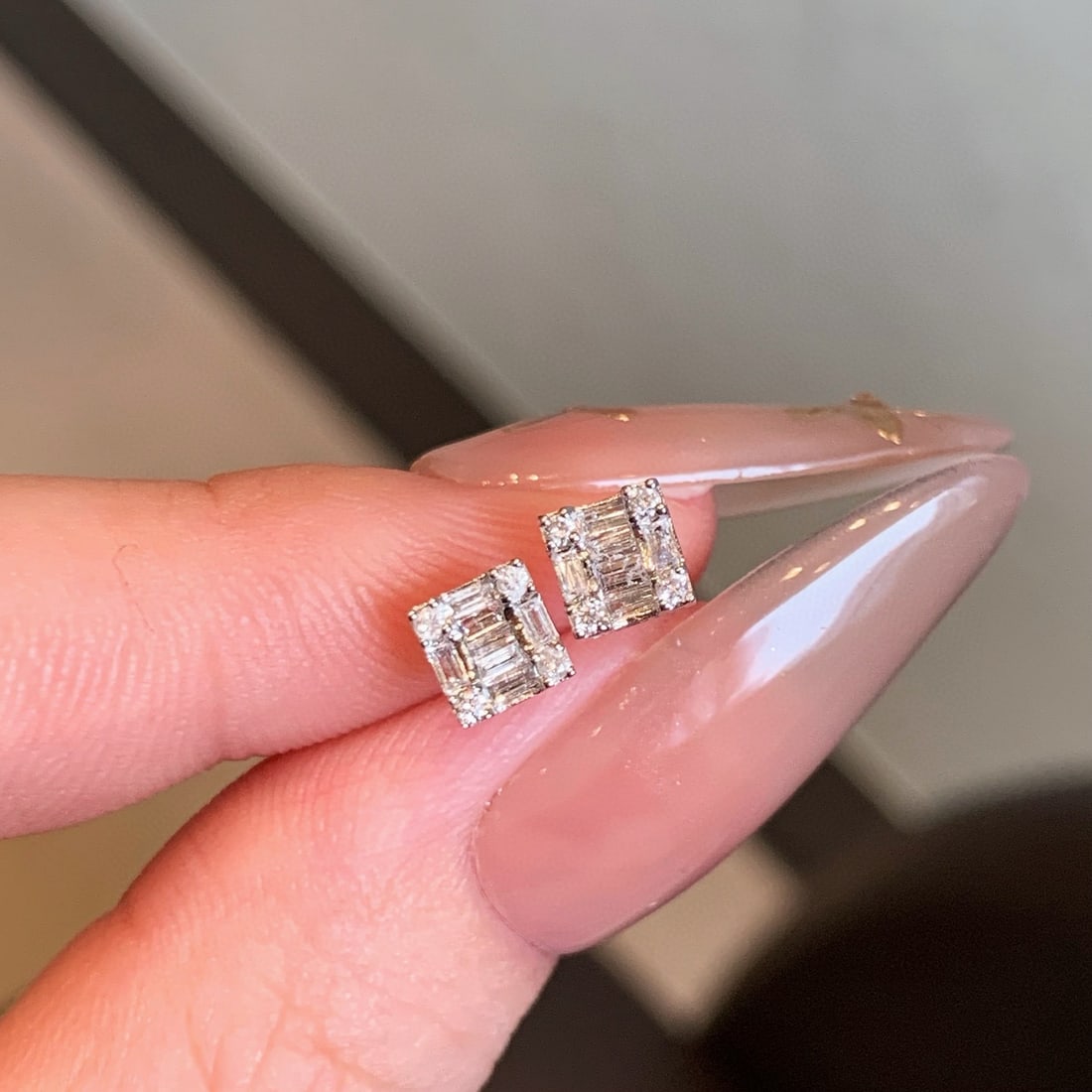 14k Gold 0.35 Ct Natural H Diamond Earrings - 5