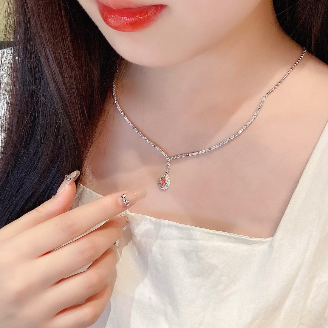 Gia Certified 14k Gold 1.78 Ctw Natural Pink Diamond & Diamond Necklace - 3