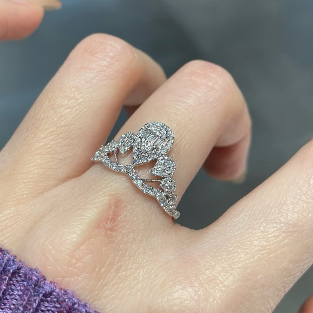 14k Gold 0.5 Ct Natural H Diamond Ring: Ref:231074111 // gold content:14k gold // ring size:7. 25us // // main gemstone:diamond // shape:multiple // carat weight:0. 5ct // clarity grade:vs-si // color:h // treatment:natural //