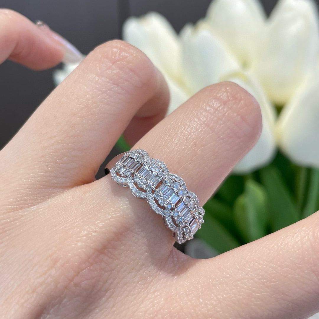 14k Gold 0.6 Ct Natural H Diamond Ring - 5