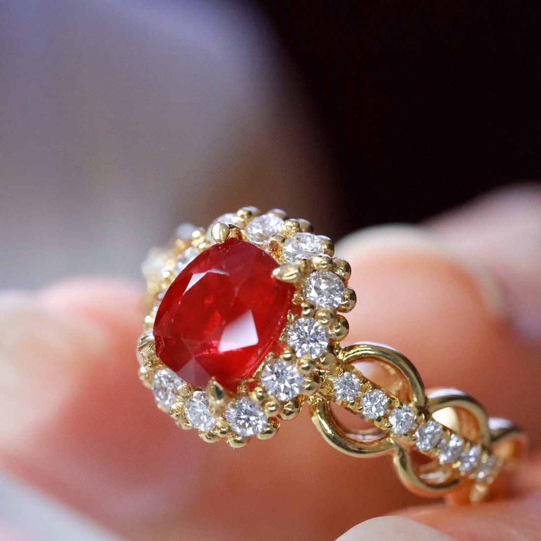 14k Gold 1.01 Ct Natural Ruby & Diamond Ring - 2