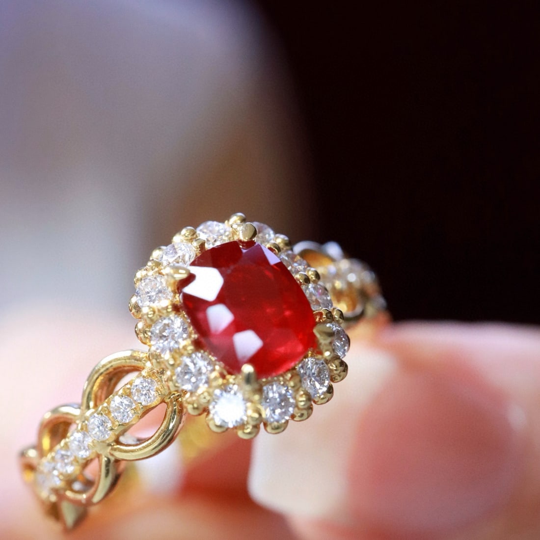 14k Gold 1.01 Ct Natural Ruby & Diamond Ring - 3