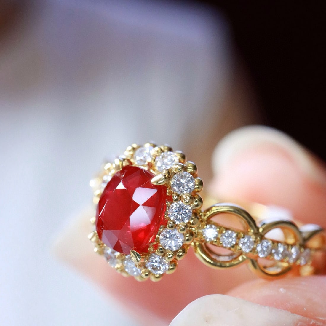 14k Gold 1.01 Ct Natural Ruby & Diamond Ring - 4