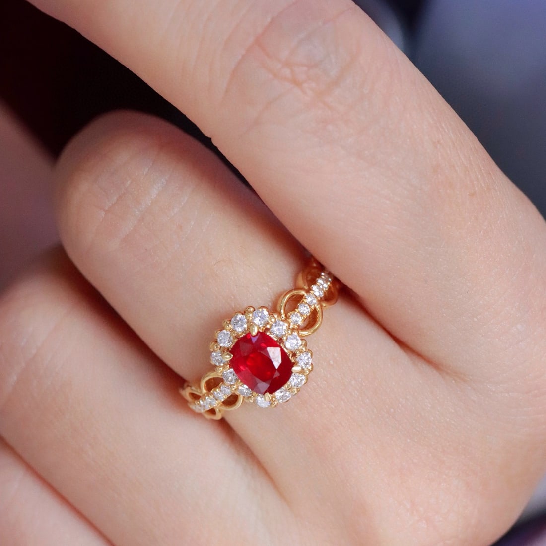 14k Gold 1.01 Ct Natural Ruby & Diamond Ring - 5