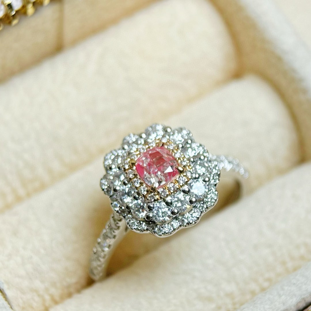 14k Gold 1.03 Ctw Natural Pink Diamond & Diamond Ring - 2