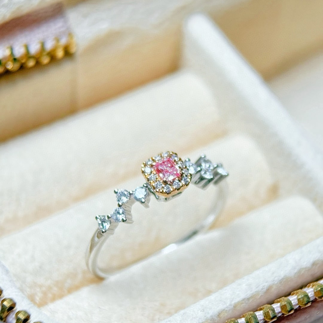 14k Gold 0.28 Ctw Natural Pink Diamond & Diamond Ring - 2