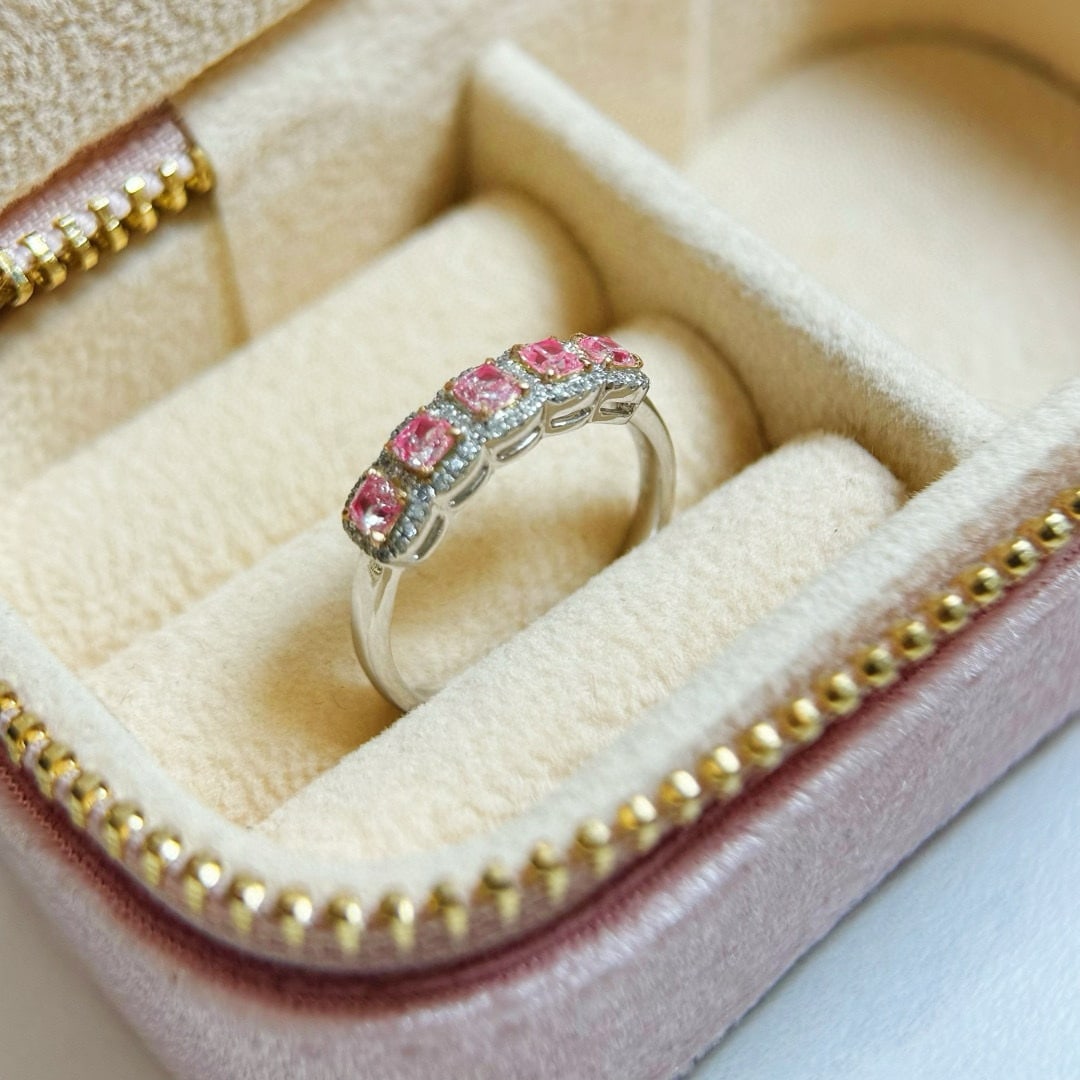 14k Gold 0.67 Ctw Natural Pink Diamond & Diamond Ring - 2