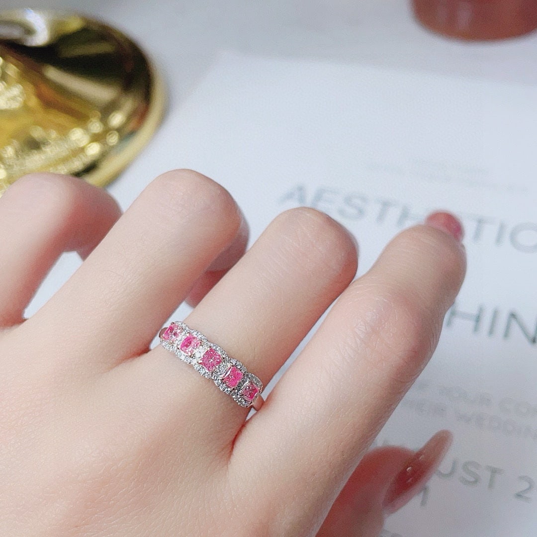 14k Gold 0.67 Ctw Natural Pink Diamond & Diamond Ring - 3