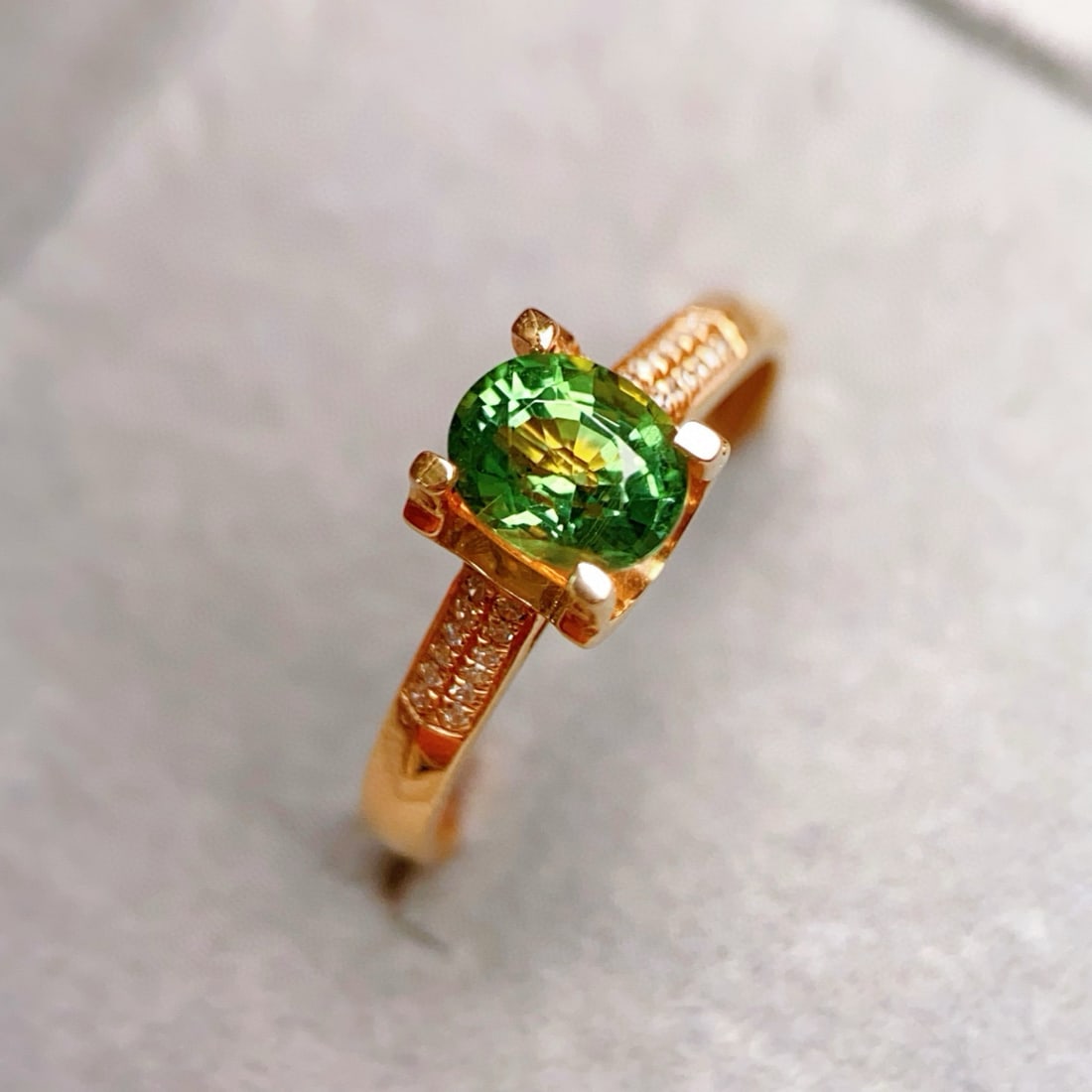 14k Gold 1.1 Ct Natural Tourmaline & Diamond Ring - 3