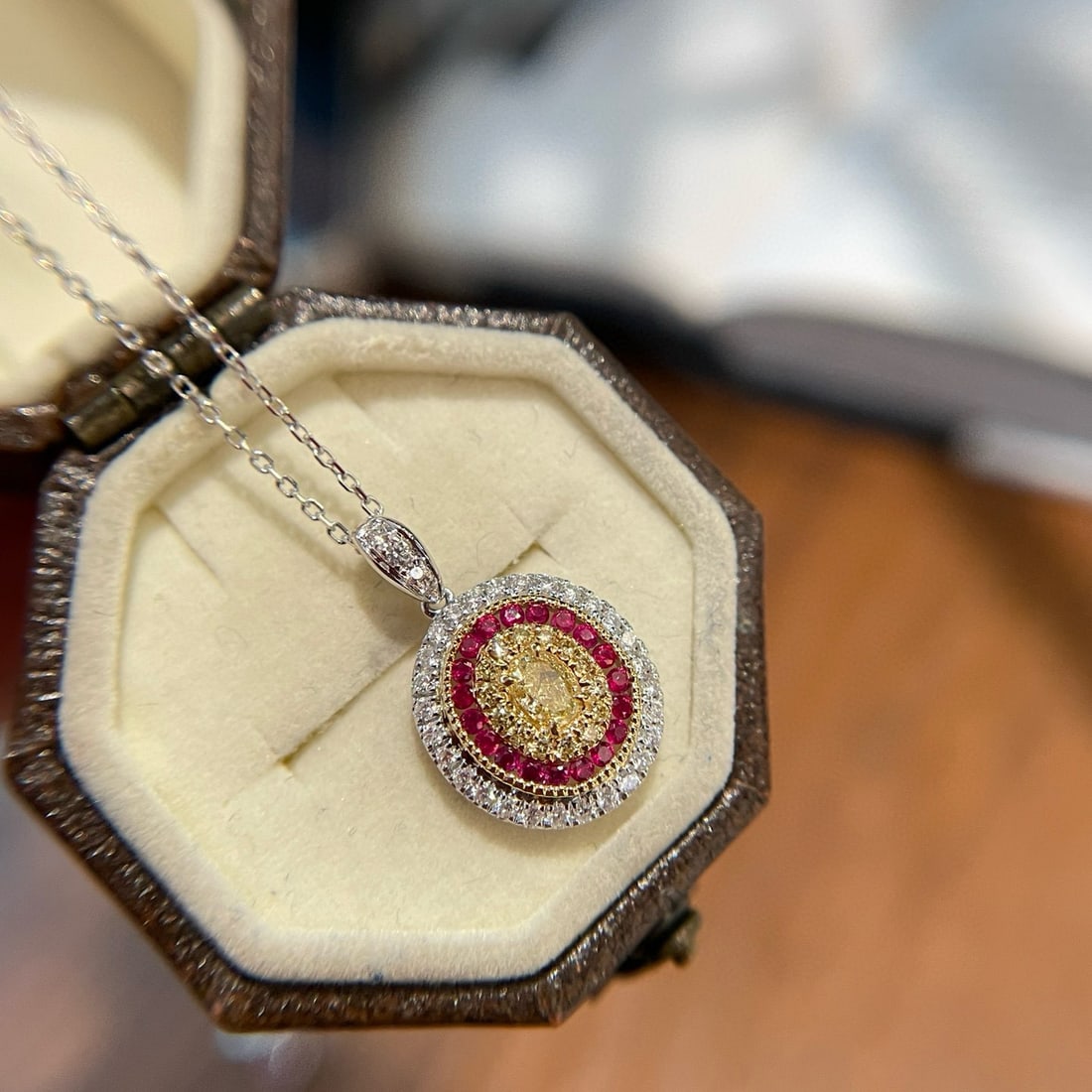 14k Gold 0.65 Ctw Natural Color Diamond Pendant( Without Chain ) - 4
