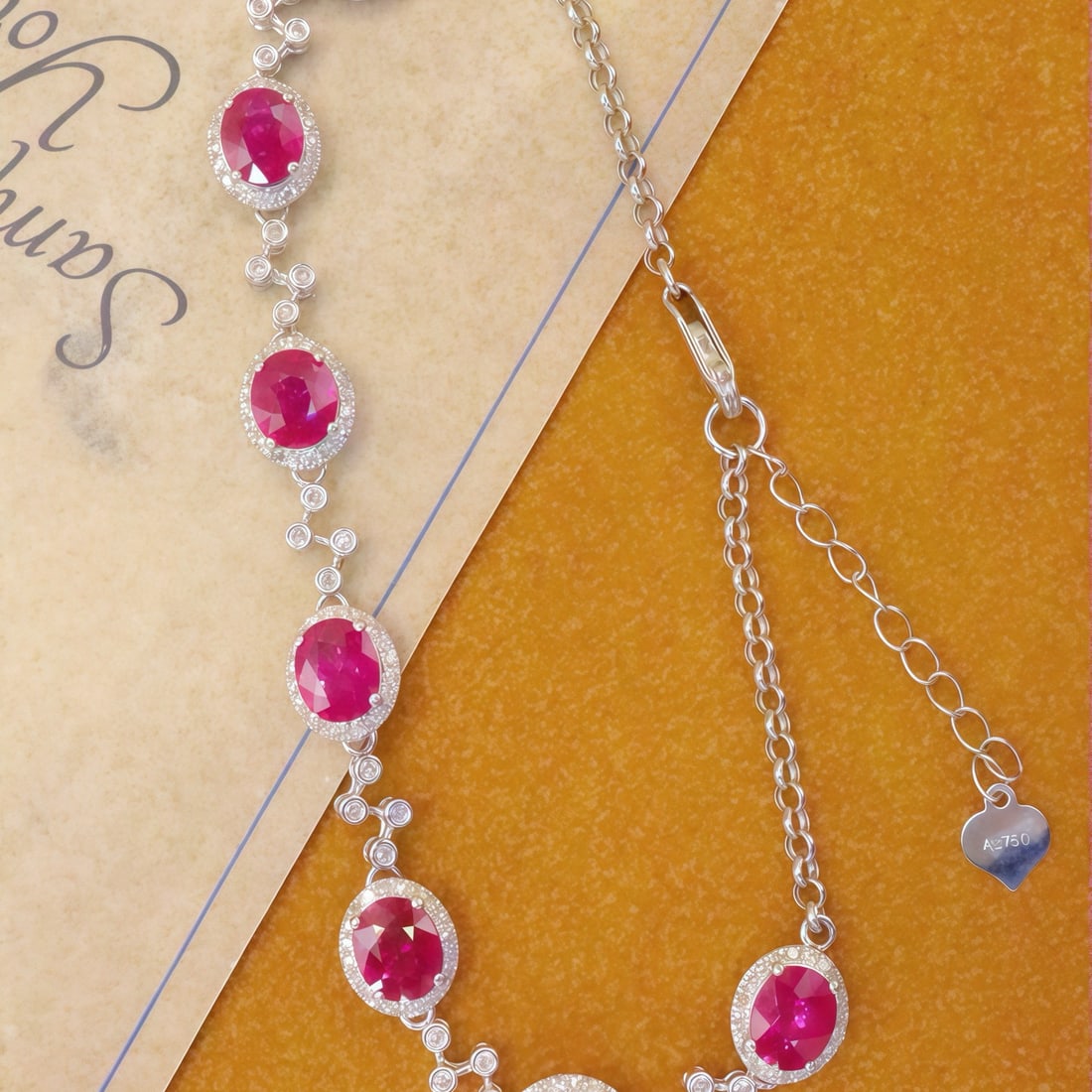 14k Gold 4.16 Ctw Natural Ruby & Diamond Bracelet: Ref:231074181 // gold content:14k gold // main gemstone:ruby // shape:oval // carat weight:3. 62ct // color:red // treatment:natural // // adjacent gemstone 2 : diamond // number of stones:164 //