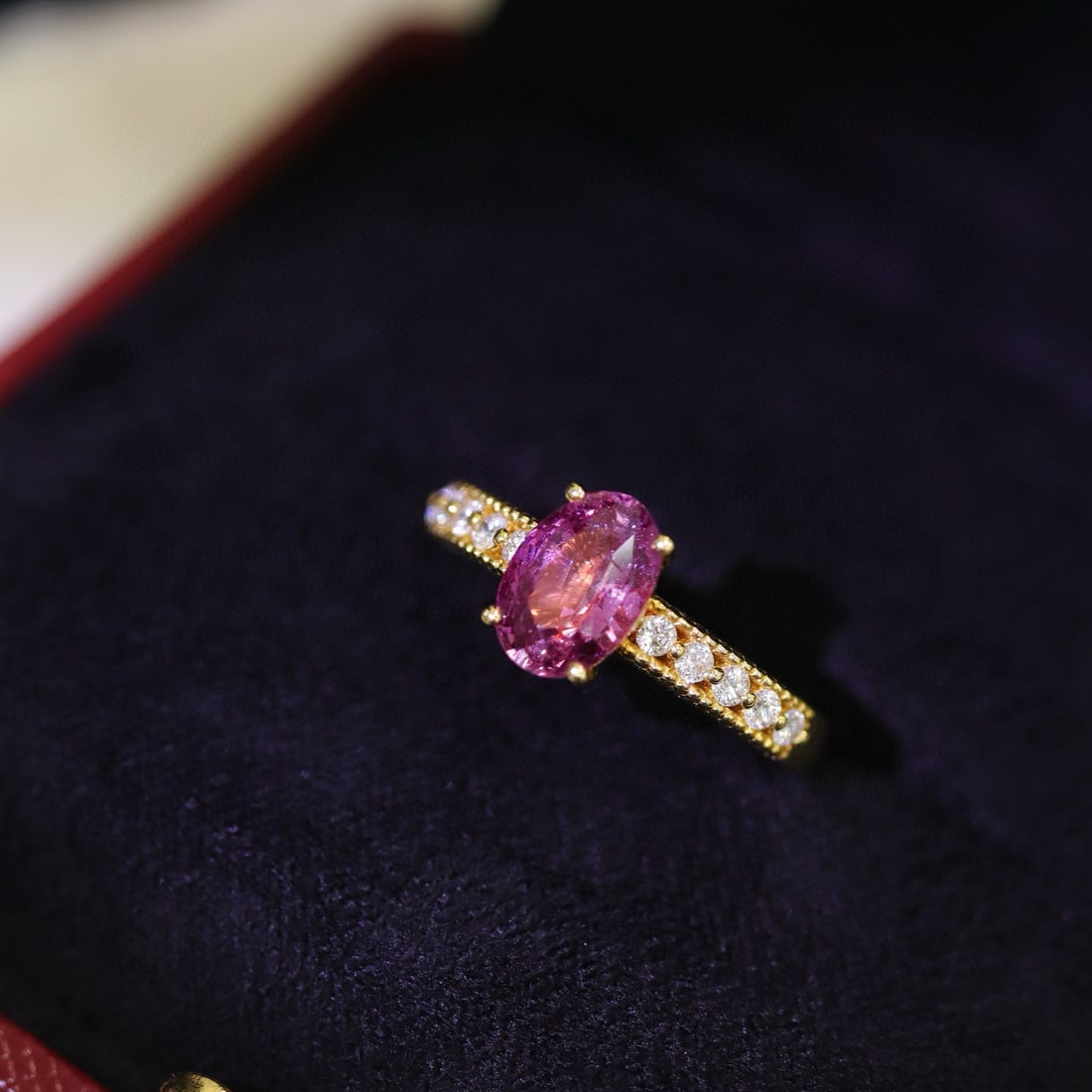 14k Gold 1.65 Ctw Natural Sapphire & Diamond Ring - 5