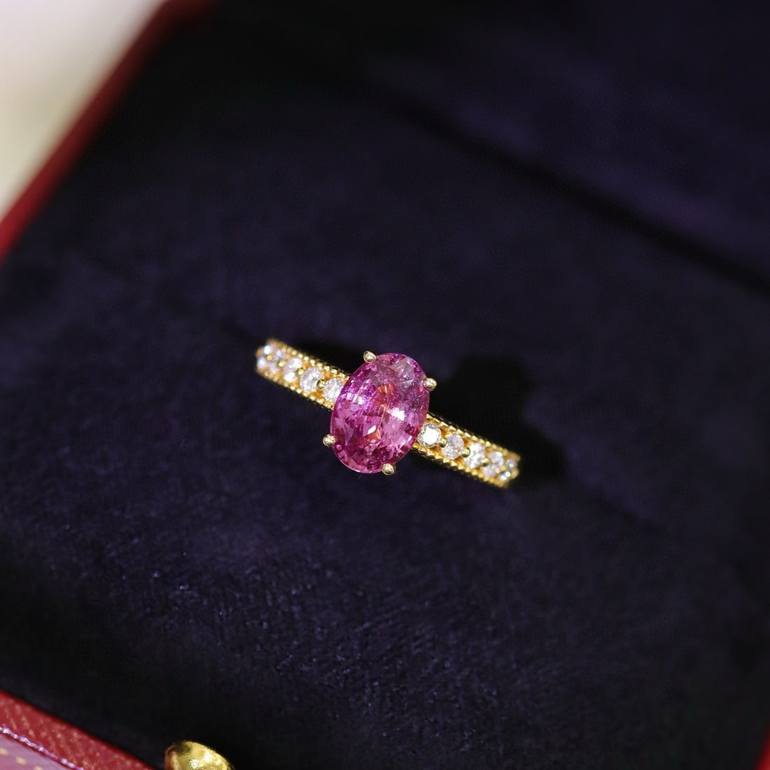 14k Gold 1.65 Ctw Natural Sapphire & Diamond Ring - 7