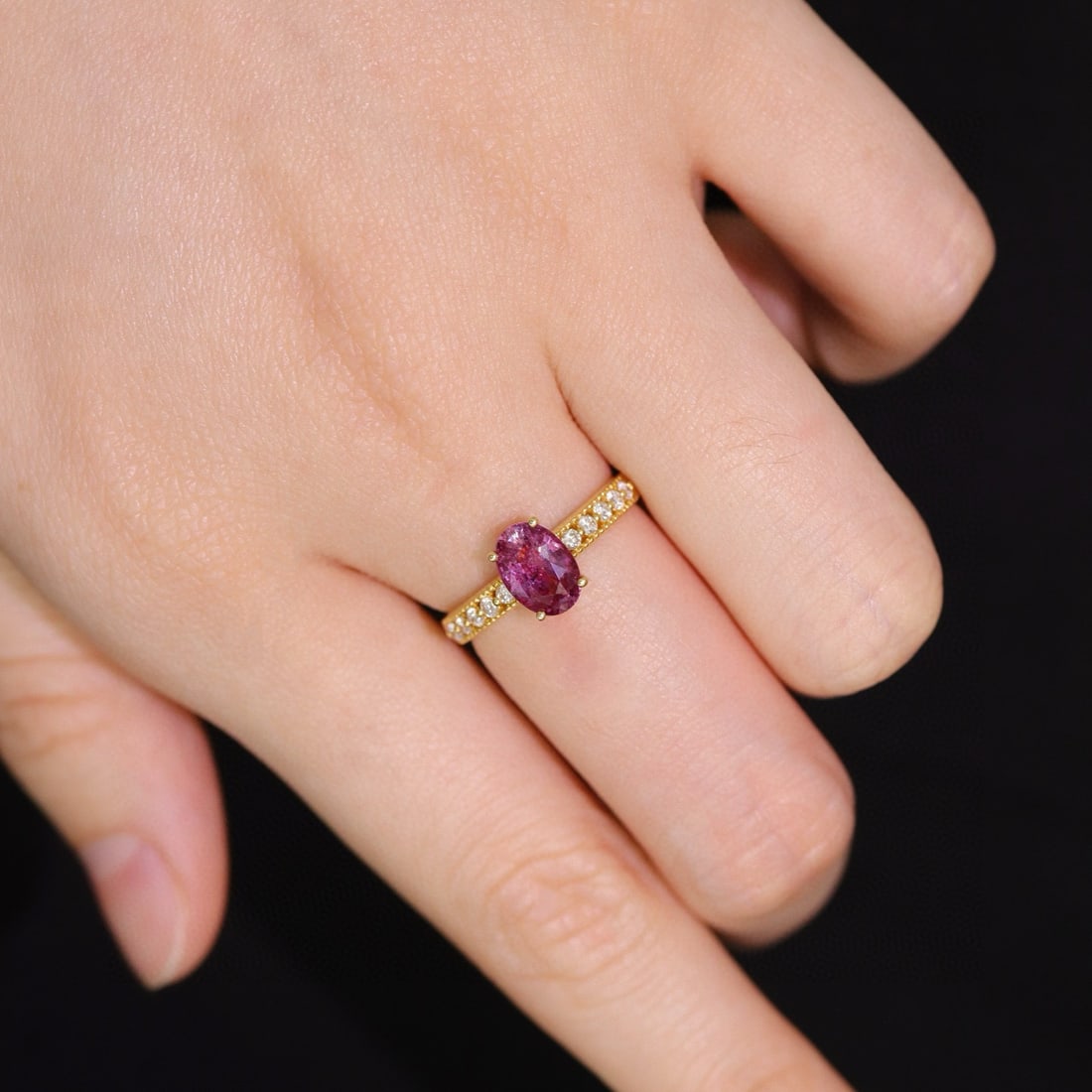 14k Gold 1.65 Ctw Natural Sapphire & Diamond Ring - 8